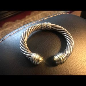 David Yurman Albion bracelet with gold ends